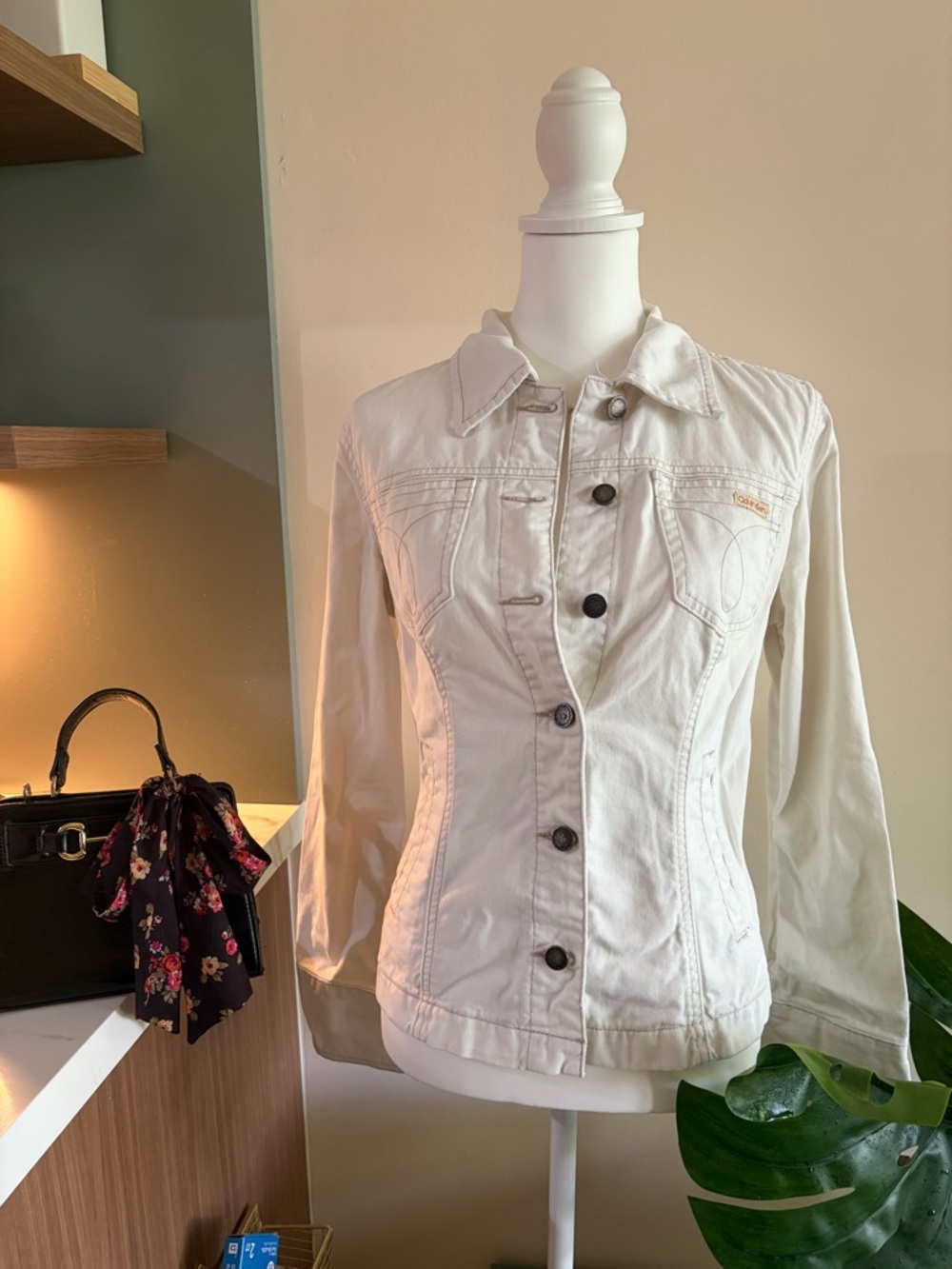 Women’s White Denim Jacket - Classic Button-Up